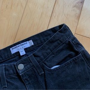 American Apparel “high rise” tapered jean.